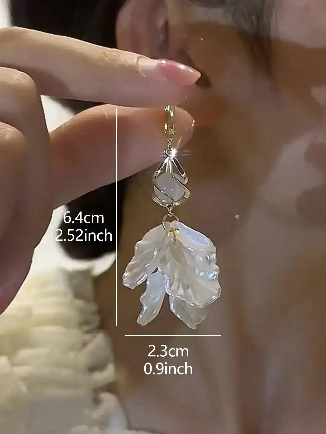 1pair Sweet High-Grade Delicate Petal & Flower Design Fashionable Daily Earrings For Elegant Women Valentines,Mom,Mother
