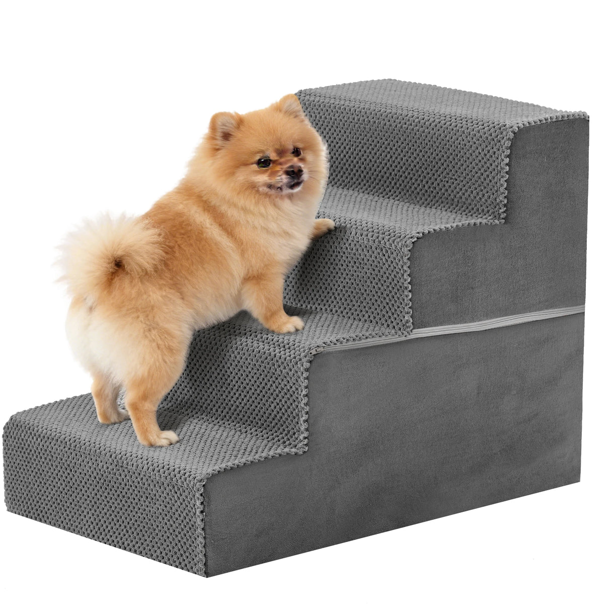 Curved Foam Dog Stairs Ramp for Small Dogs Non Slip Indoor Pet Steps