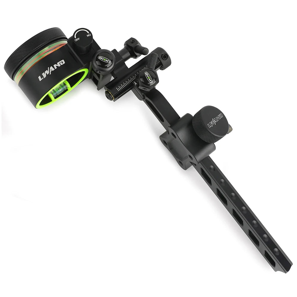 Compound Bow Sight 5Pin 0.019" Fiber Optic Adjustable Alloy Right Hand for Hunting Target Shooting Outdoor Accessories
