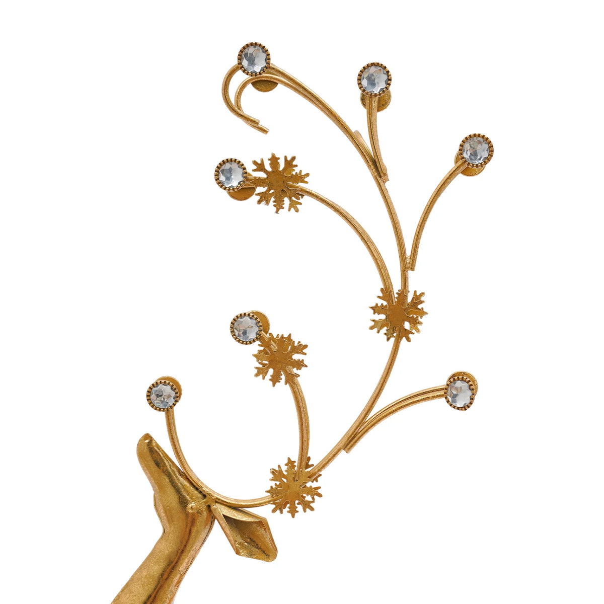 Retro Gold Metal Deer Statue Reindeer Figurine Indoor Holiday Decor
