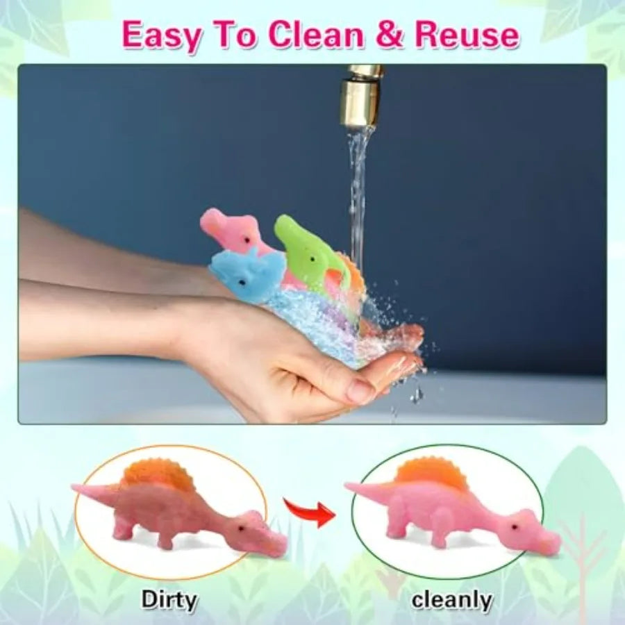 Pcs Slingshot Finger Toys, Flying Dinosaur Party Favors for,Sticky Rubber Dino Fidget Toys, Funny Gag Gifts Treasure Box Classr