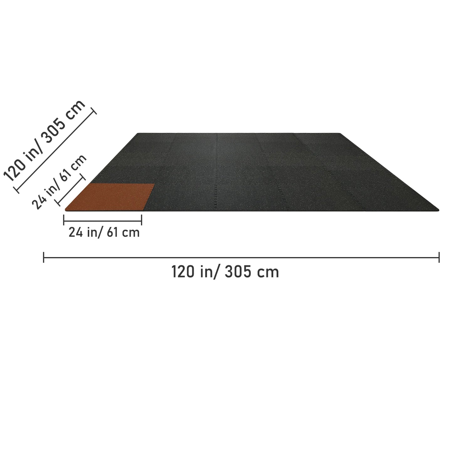 SucceBuy 25/12/6 PCS 1/2 inch Thick Gym Floor Mats EVA Foam & Rubber Top Interlocking Workout Floor Mats Waterproof  Mats