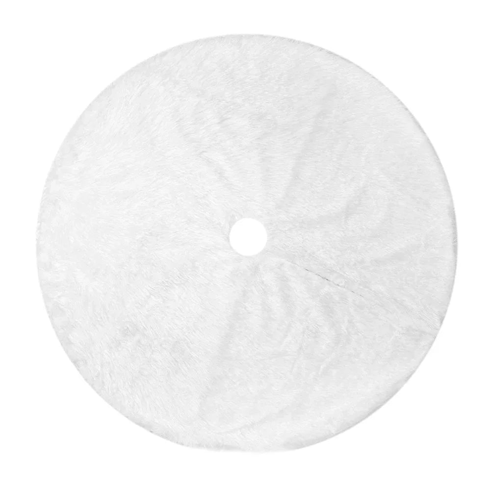 Christmas Tree Skirt Round Faux Fur Christmas Tree Skirt Fluffy Xmas Tree Skirt Decorations for Merry Christmas Party