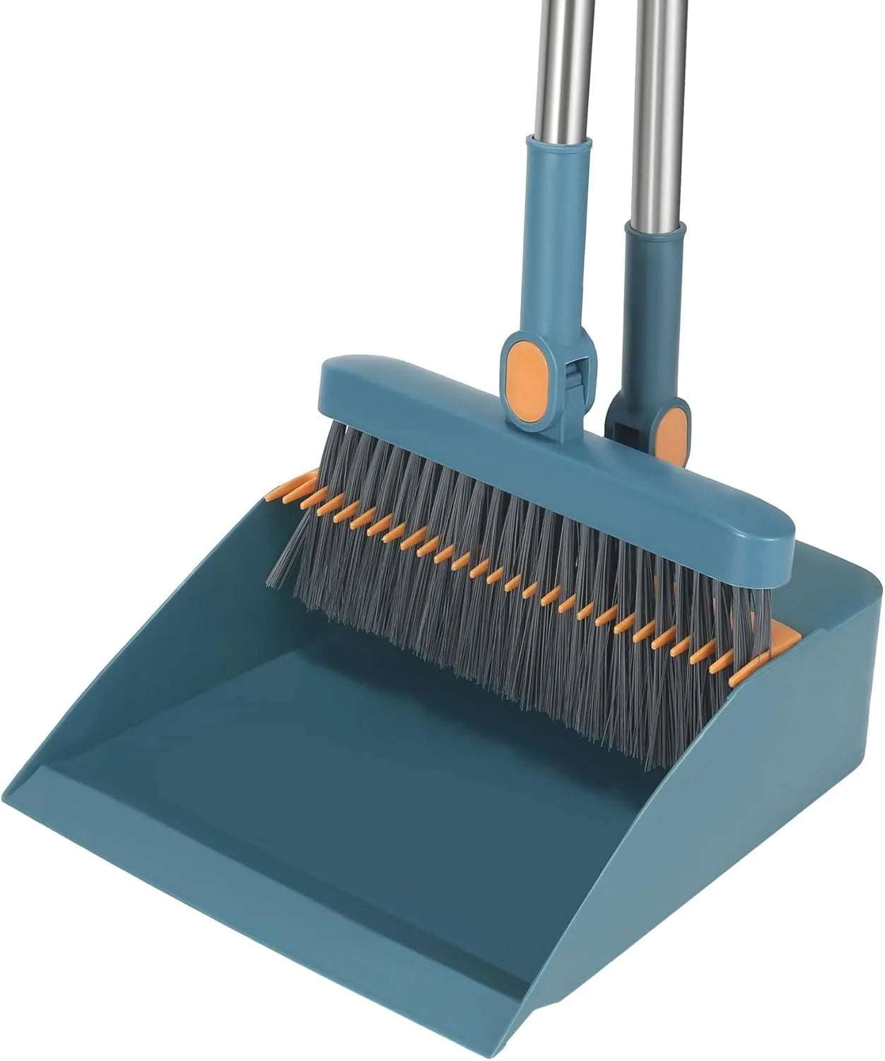 Broom and Dustpan Combo Set, Long Handled Adjustable Broom and Dustpan Set for Sweeping Home,Indoor Kitchen, Office Lobby Floor
