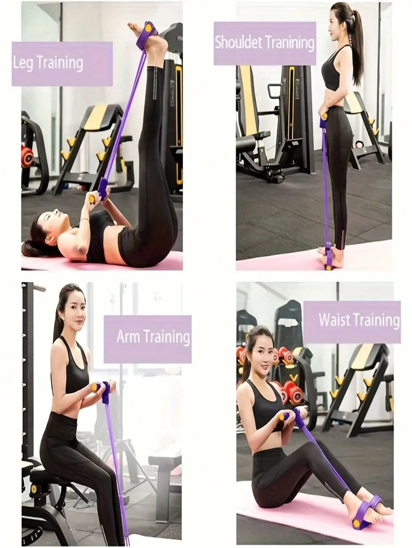 6-Tube Elastic Yoga Stretch Resistance Band, Fitness Resistance Bands - Suitable For Abdominal/Waist/Arm/Leg Stretching And Shaping Exercises, Durable And Portable, Suitable For All Fitness Levels, Core Training