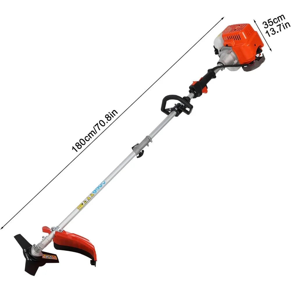 5 in 1 Multifunctional Lawn Mower,52CC Gas Weed Trimmer,Cordless Weed Wacker,Cordless Hedge Trimmer & Grass Edger,2-Stroke Brush