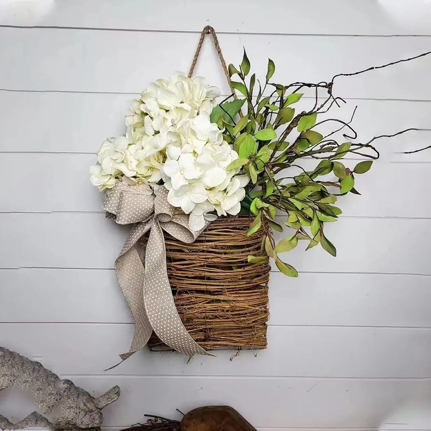 Artificial Wildflower Hanging Basket Ornaments Lavender Garland Hanging Baskets Gifts Home Decor for Porch Farmhouse