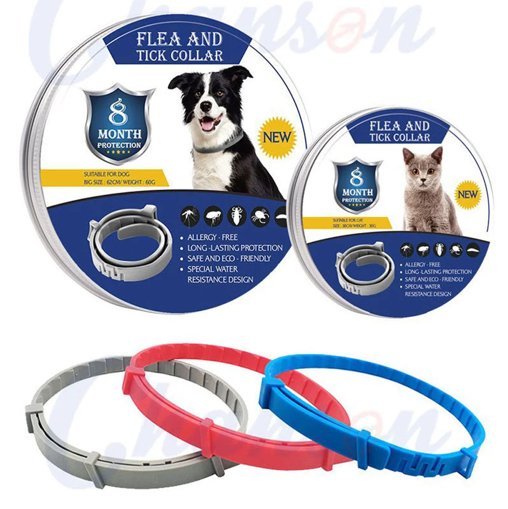 Natural Flea, Tick & Lice Repellent Collar for Dogs & Cats – Waterproof & Adjustable, Powered by Essential Oils