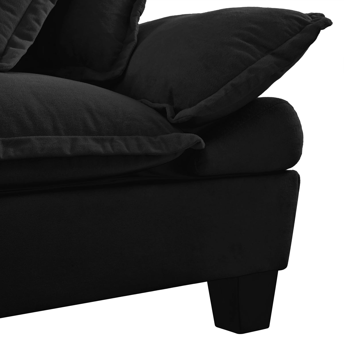 76.5 Inch Plush Fabric Loveseat Sofa Modern Deep Seat 2 Seater Couch