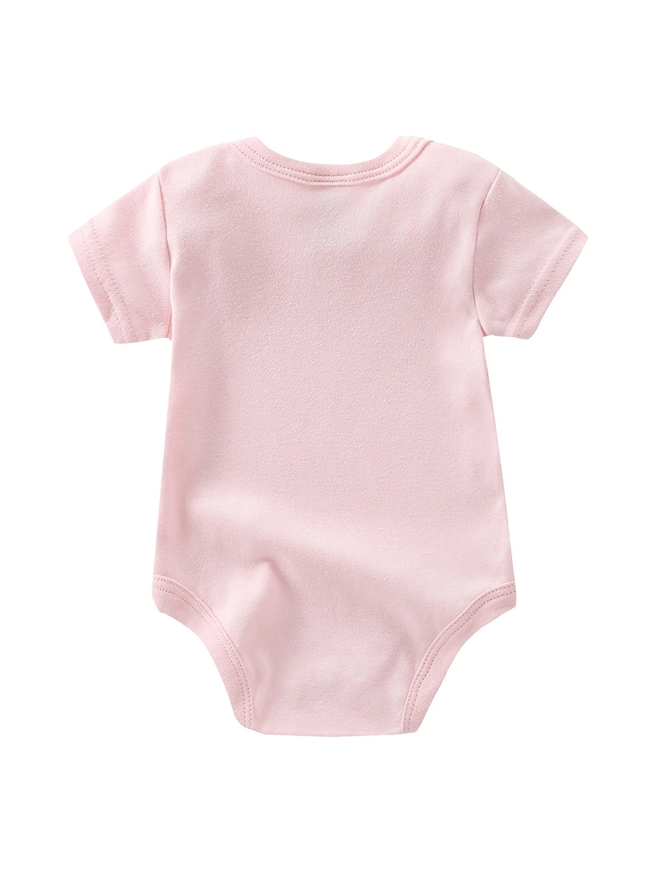 5pcs Set Baby Girl Short Sleeve Spring Summer Triangle 1pc Jumpsuit, Cotton Floral Print Romper, Infant Girl Cute Style Crawling Clothes, Newborn Clothing, Baby Girl Clothing, Infant Apparel, Perfect for Outdoor