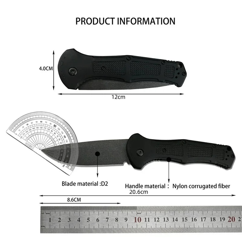 BM 9070 Folding Pocket Knife Drop Point Plain Blade Grivory Handle Hunting Camping Tactical Combat Self-defense Multitool Knives