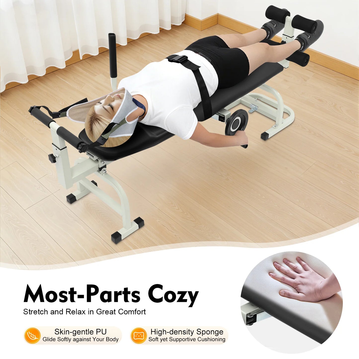 Back Stretch Bench Multifunctional Neck Stretcher Decompression Bench Lumbar Traction Bed Home Workout Stretcher