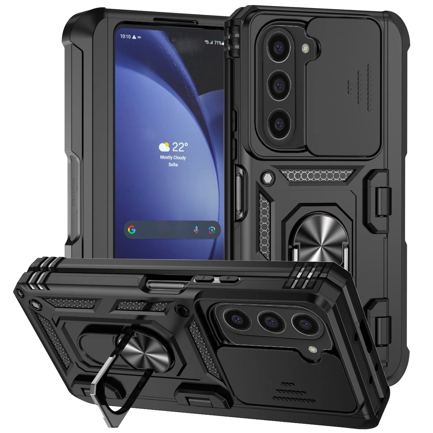 For Samsung Galaxy Z Fold 6 5 4 Phone Cases with Slide Lens Protective Cover Shockproof Camera Protector Case for Z Fold 6 5 4