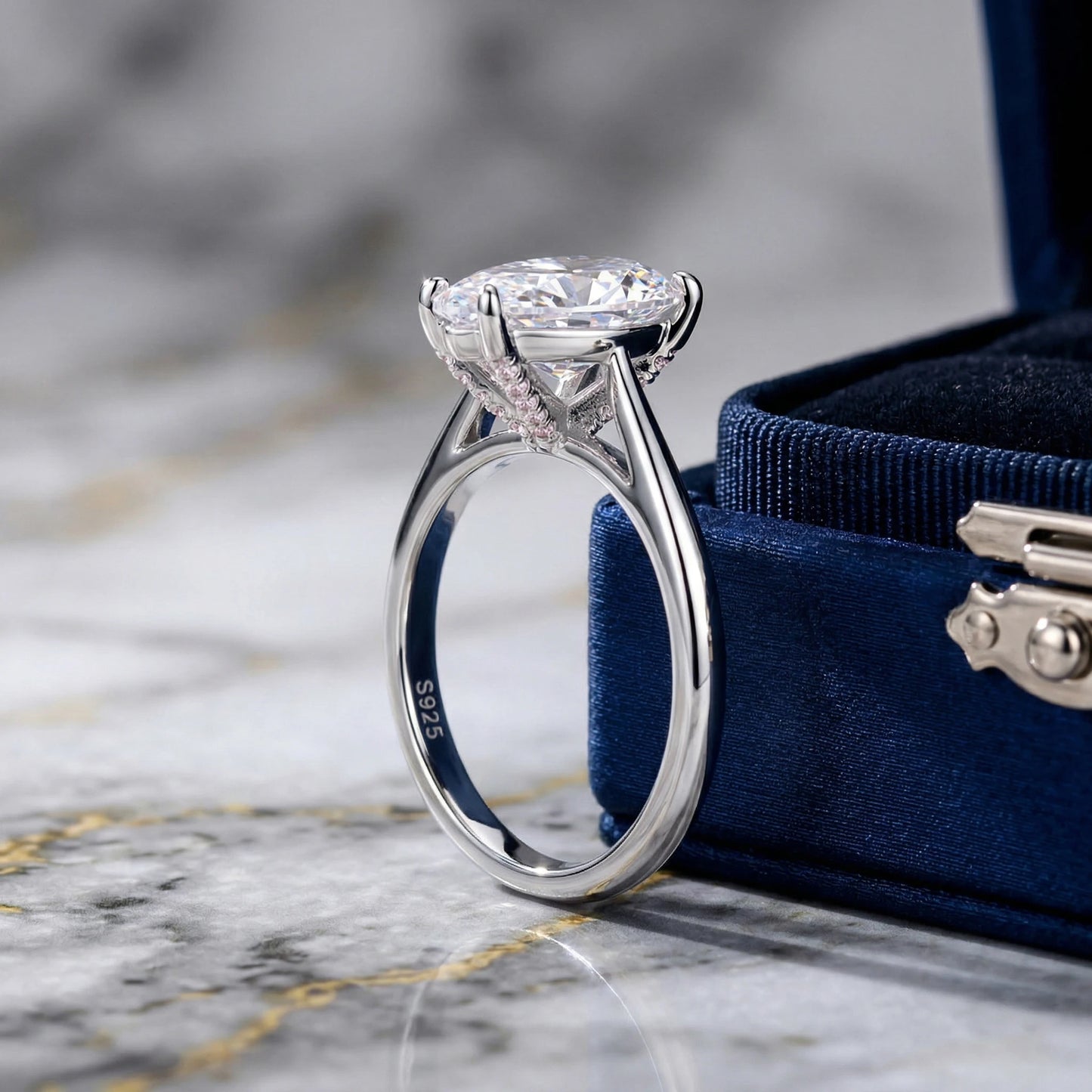 Pear Moissanite Ring, 925 Silver, D Color VVS1, 8x12mm, 3 Prong Engagement, Women's Light Luxury, Cert Quality