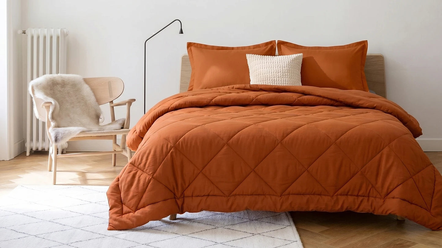 King Size Cooling Comforter Set - 2/3 Piece All-Season Bedding Set, Soft Breathable Lightweight Bedding with 1 Comforter and 1 or 2 Matching Pillow Shams, Easy Care, Ideal Holiday Gift
