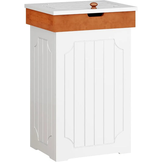 13 Gallon Kitchen Garbage Can Wooden Trash Cabinet with Lid Dog Proof for Home