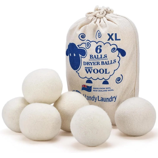 Natural Wool Dryer Balls Reusable Fabric Softener Reduces Wrinkles Saves Energy Shortens Drying Time Cuts Static Cling