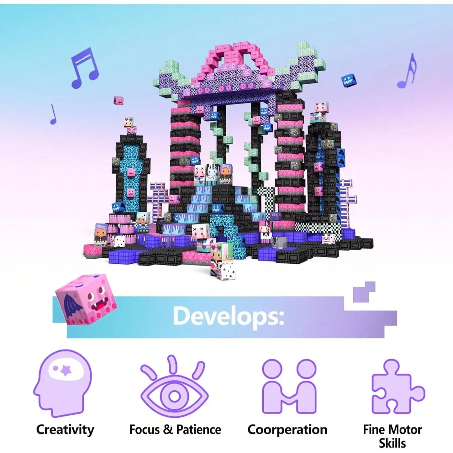 50-300pcs Magnetic Building Blocks & Tiles - STEM Magnetic Tile Role Play Music Cool Girl World, Imaginative Construction Toys, Building Cubes Toy Set, Girly Series, Pretend Play, Sensory Learning Toys, Suitable For Children