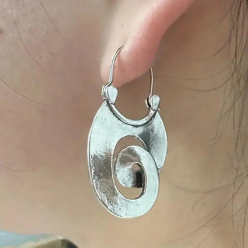 Spiral Hoop Earrings - Vintage Bohemian Silver Plated Jewelry (Hypoallergenic/Nickel-Free)