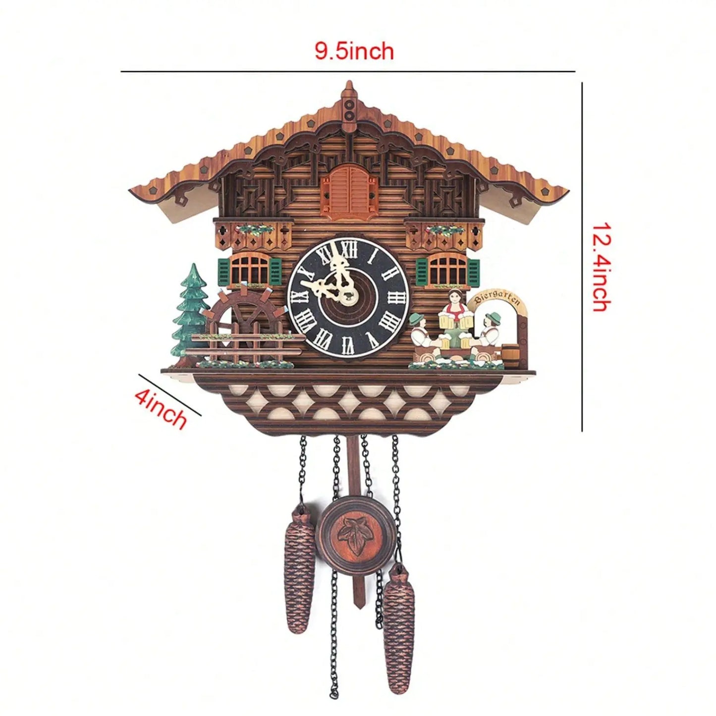 Creative Bird Cuckoo Quartz Wooden Swing Wall Clock Time Alarm Watch For Decor
