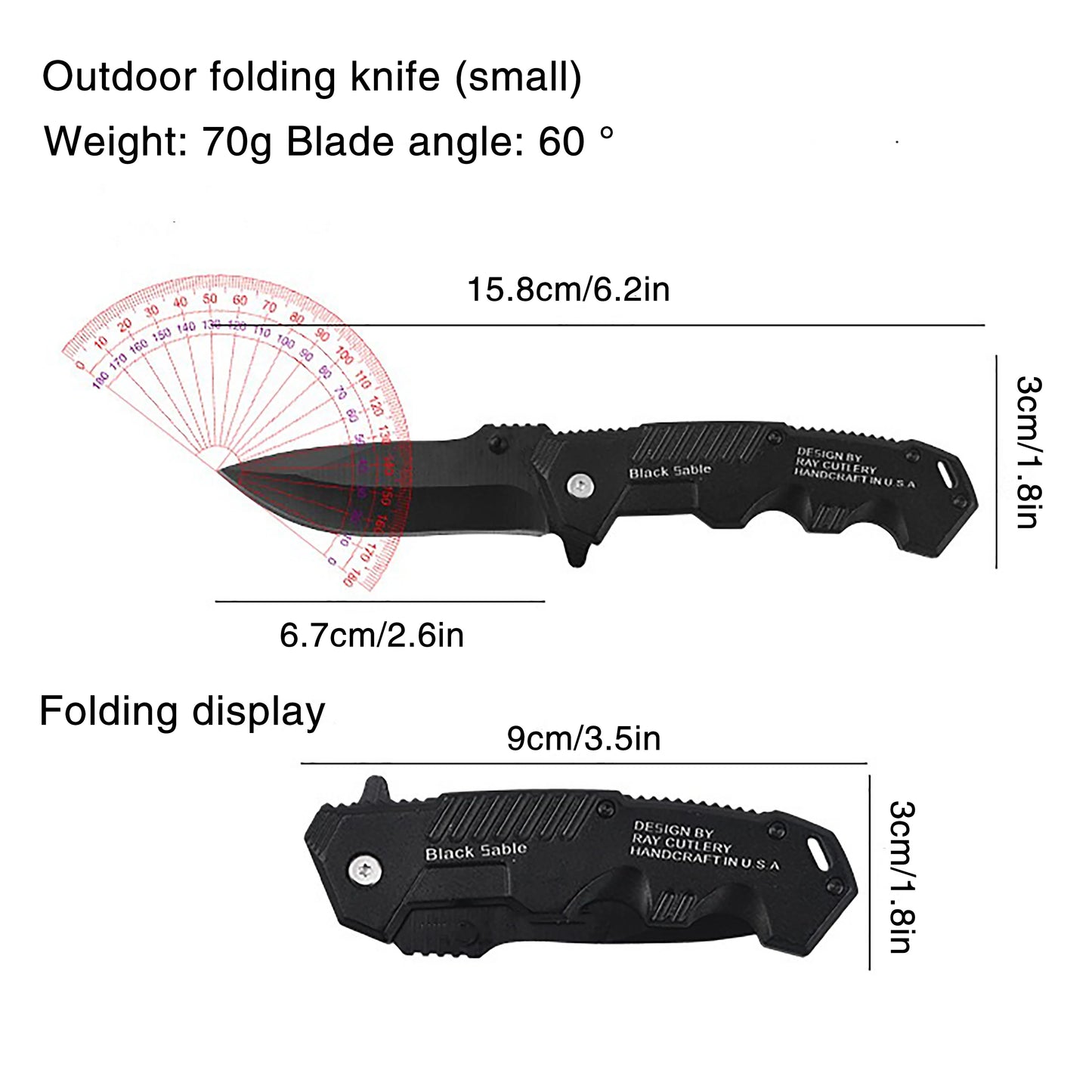 Folding knife, pocket knife with pocket clip, stainless steel blade knife, Edc knife for men and women, camping, fishing