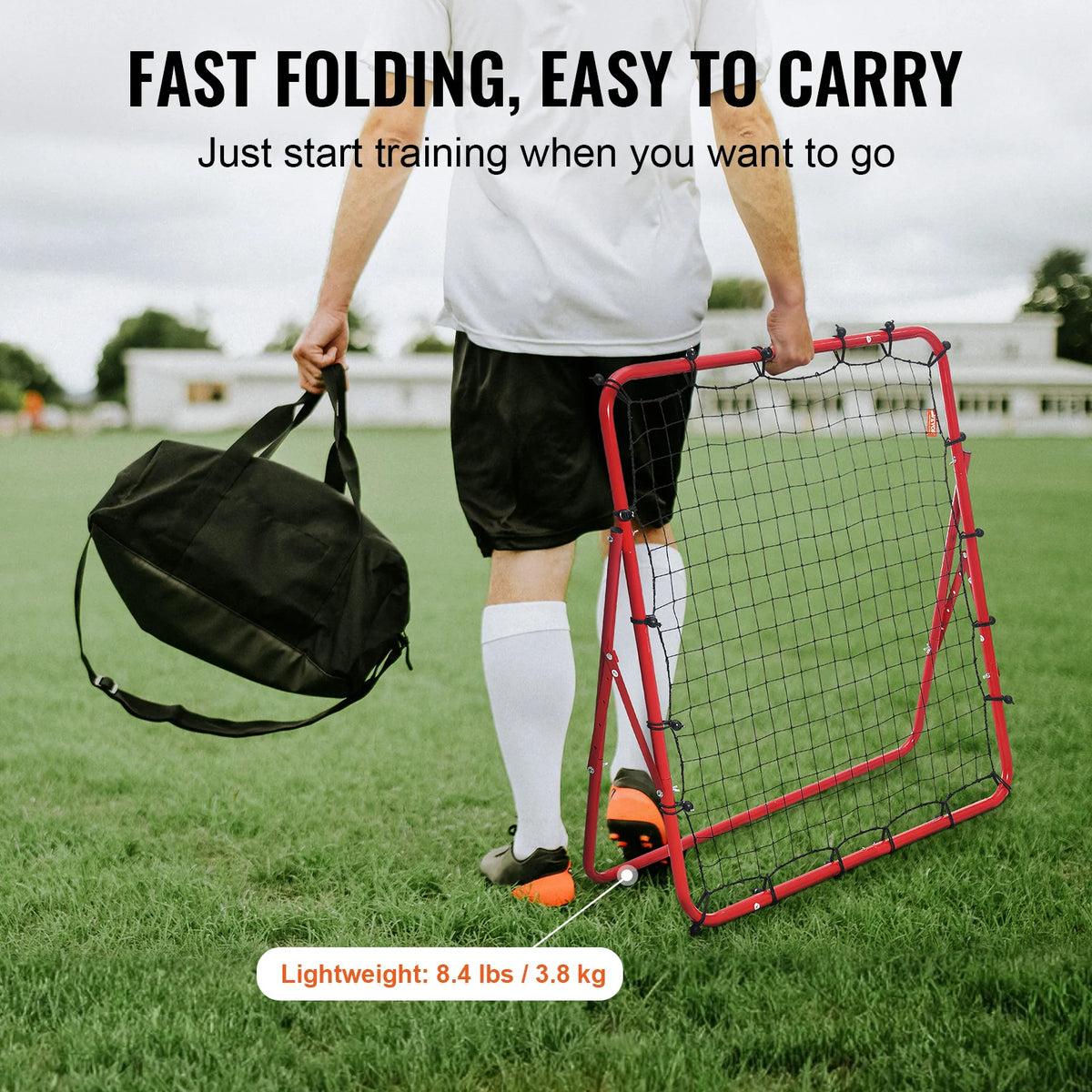 Portable Soccer Rebounder Net Adjustable Angle Football Training Goal