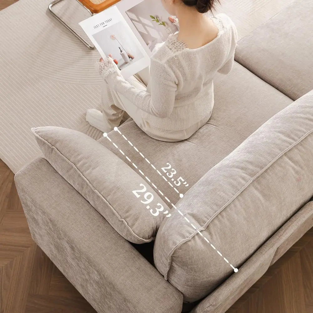 Modular Loveseat Sofa With Storage Seats, Deep Cushions And Throw Pillows