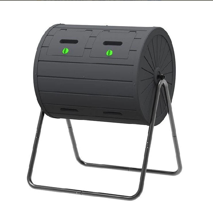 Compost Bin Outdoor 37.5 Gallon All-Season Dual Chamber Tumbling for Garden, Kitchen, Yard, Outdoor