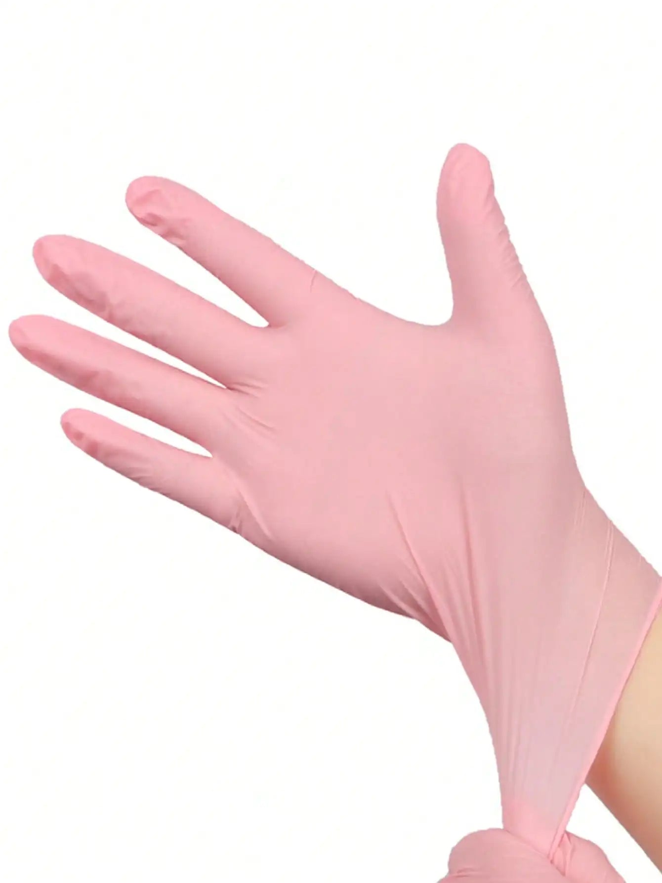 100pcs/Pack Disposable Nitrile Gloves, Available In Pink, White, Black, Blue, Latex-Free, Waterproof Cleaning Gloves, Suitable For Household, Kitchen, BBQ Cleaning, Hair Dyeing, Manufacturing And Other Home Tools, Kitchen, Ba