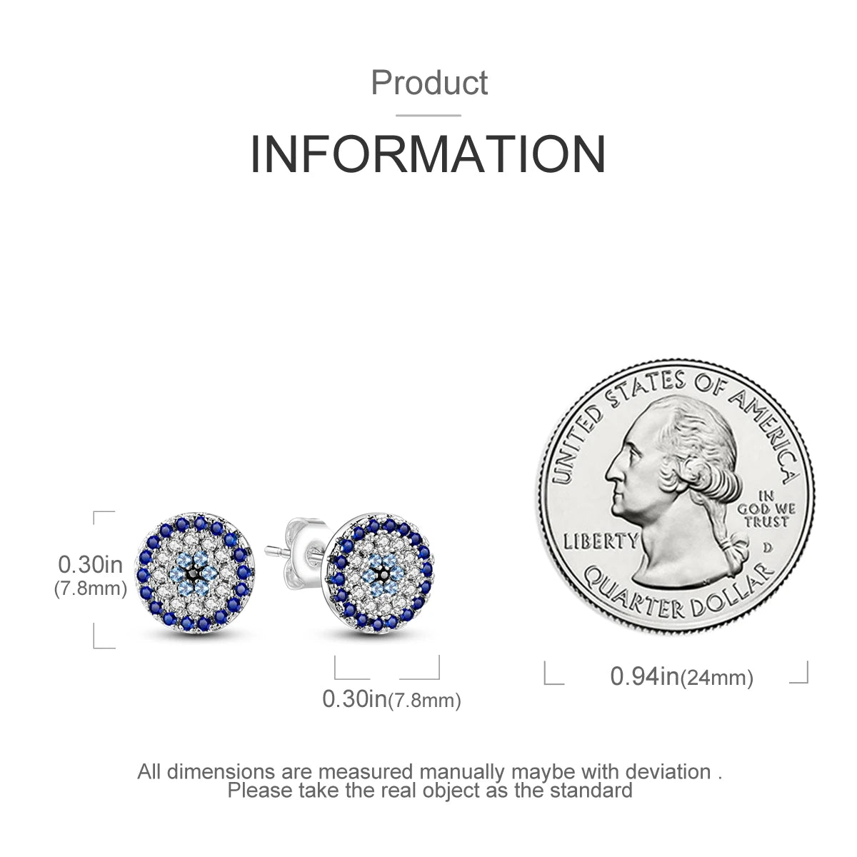 High Quality Earrings 925 Sterling Silver Blue Magic Eye Women's Fine Jewel Encrusted With Shiny Zircon Birthday Party Gifts