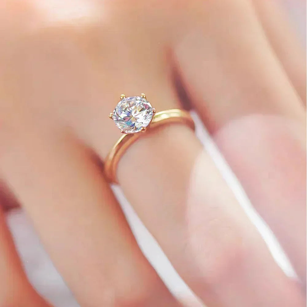 Cbtb Real Moissanite D Color 1-3ct Gold Engagement Rings for Women Luxury Wedding Jewelry Wholesale