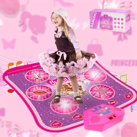 Dance Mat - 6 /9 Keys LED Electronic Dance Mat, Pink Doll Princess Girl Toys, Kids Music, Halloween, Christmas Birthday Gift