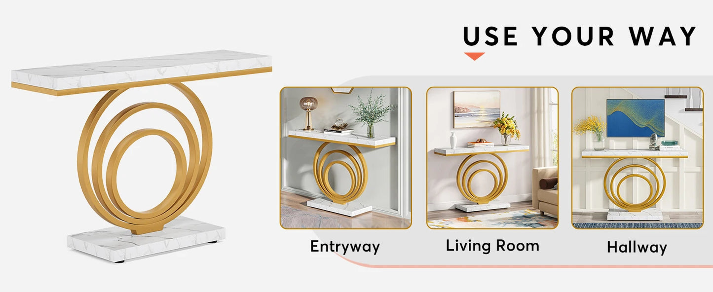 Tribesigns 41-Inch Gold Entryway Table, Modern Console Table Narrow Long, Contemporary Accent Table for Living Room