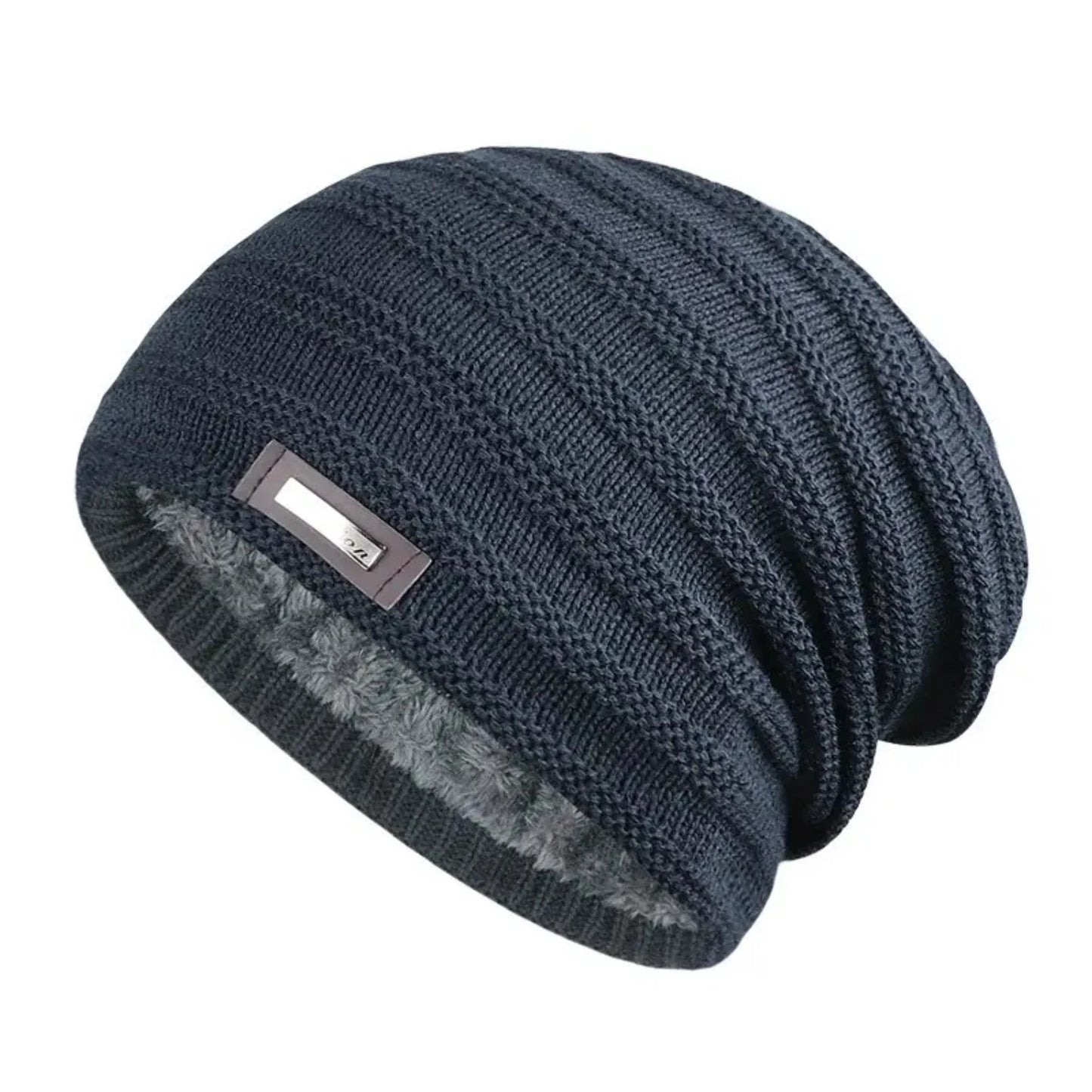 Men's Winter Warm Fleece Knitted Hat Outdoor Pullover Cap - Stay Cozy and Stylish in the Cold!