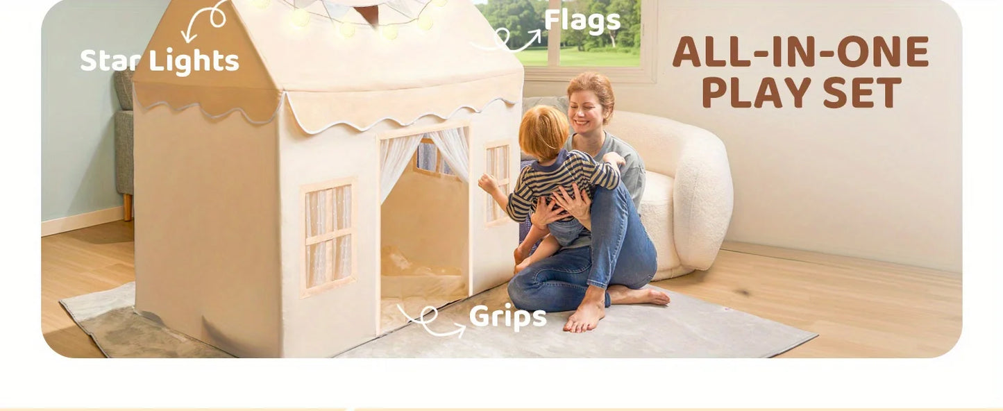 JOYFY Kids Play Tent Indoor Outdoor 51*35*52 Inch Tent with Blanket LED Light for Toddler Playhouse Ideal Private Space