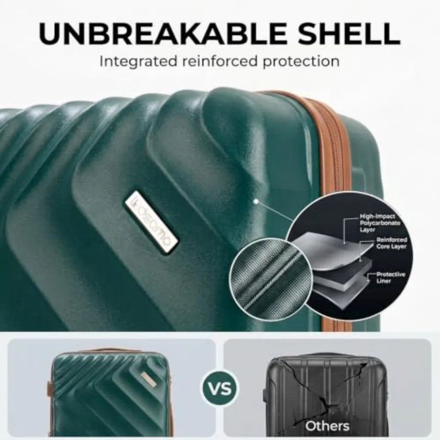 5-Piece Hard Shell Expandable Luggage Set, Airline Approved Carry-On