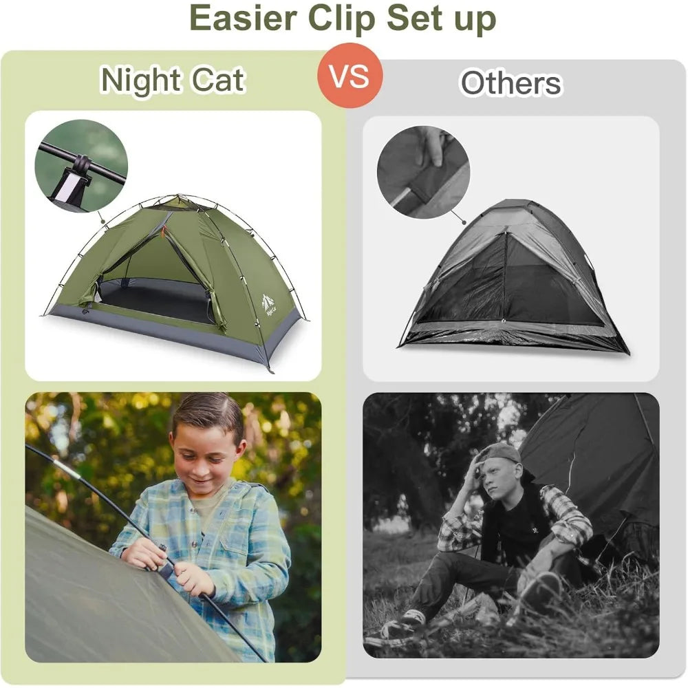 Upgraded Lightweight Backpacking Tent 1 2 Person Easy Setup Waterproof Compact