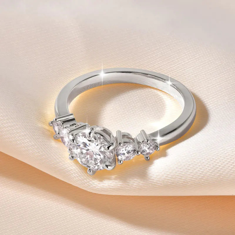 Oxtao 1 Carat Moissanite Engagement Ring 14K Gold Filled for Women