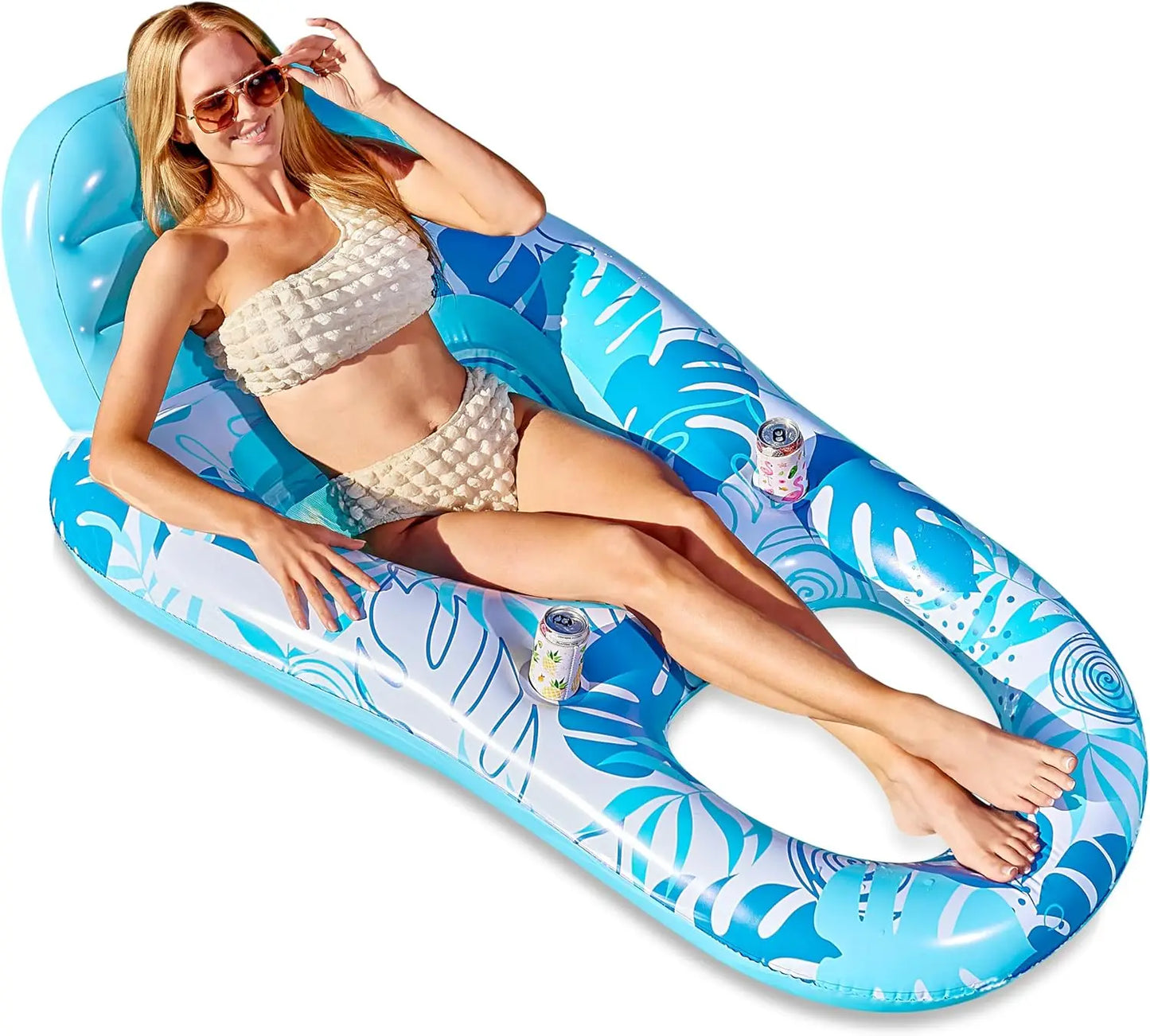 JOYFY Inflatable Adult Pool Floats Lounger Floaties Water Floating Recliner Chair Swimming Floaty for Adult Summer Water Party