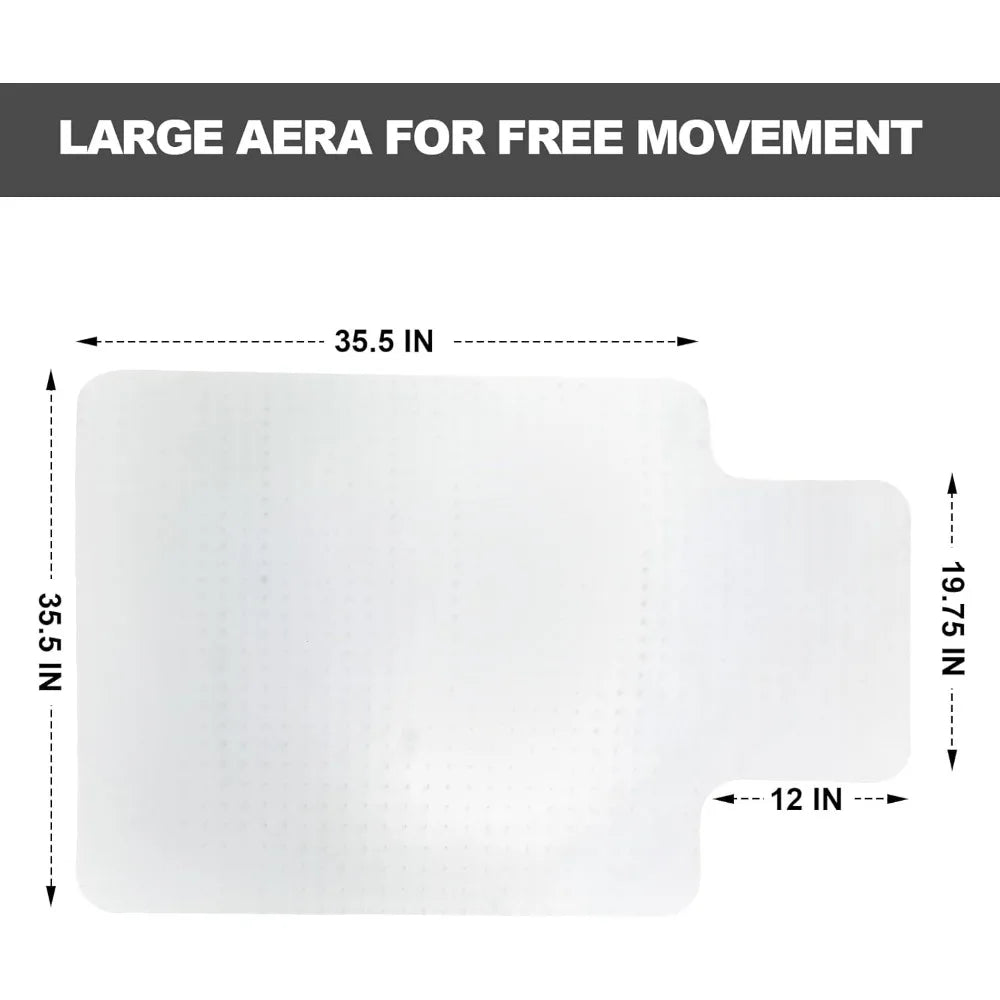 Low Pile Carpet Chair Mat Heavy Duty Semi Transparent Floor Protector for Office Desk Gaming