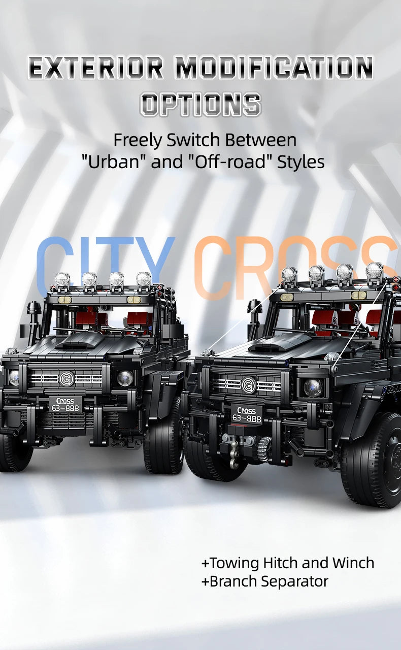 KAVOWORLD 3 Colors DIY Outdoor Off-Road Racing Truck Blacks Kits 1:8 Building Technical Pickup Car Bricks Toys For Family Party