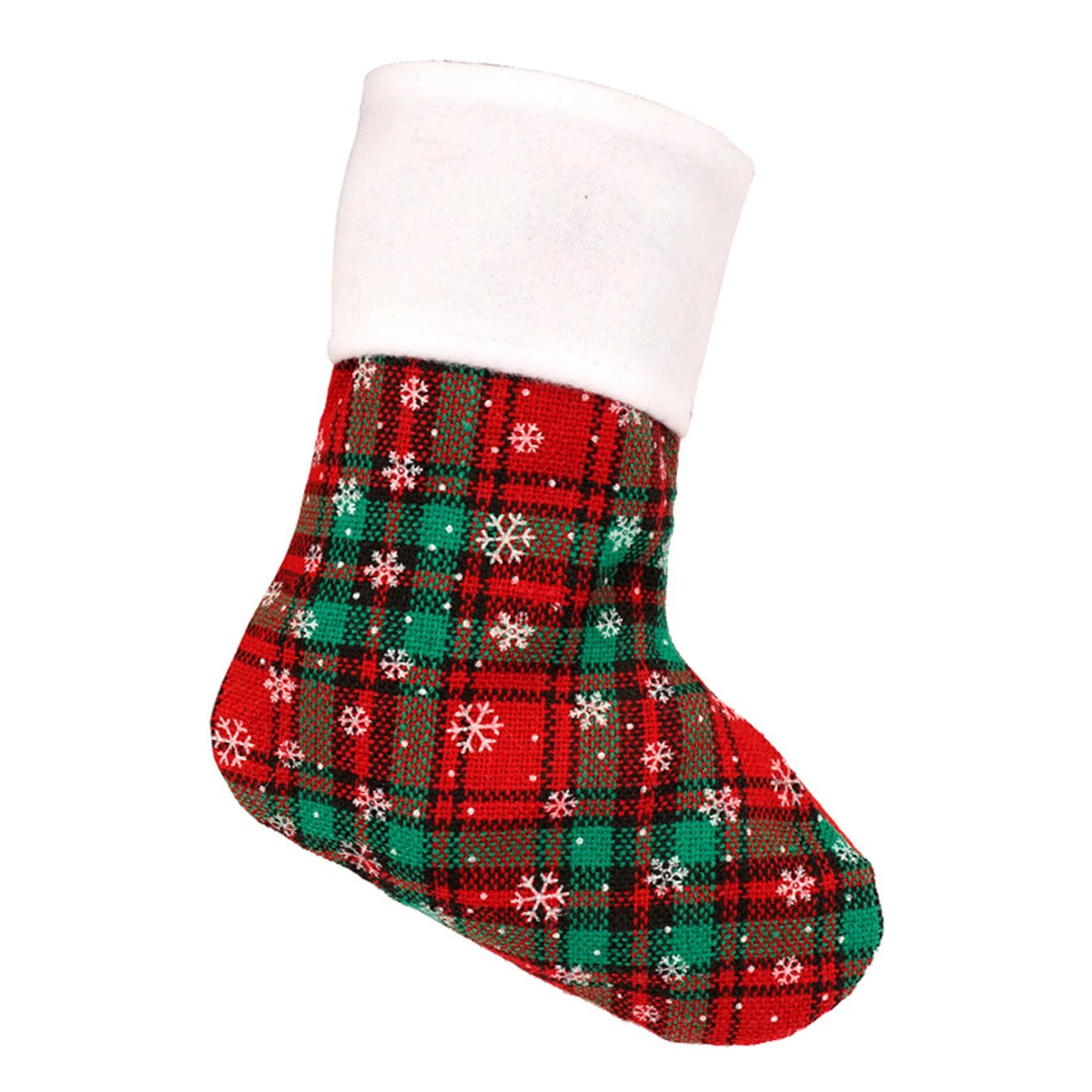 Navidad 2025 Novedades Red And Green Plaid Snowflake Socks Christmas Decorations Home Decor Adornos NavideñOs