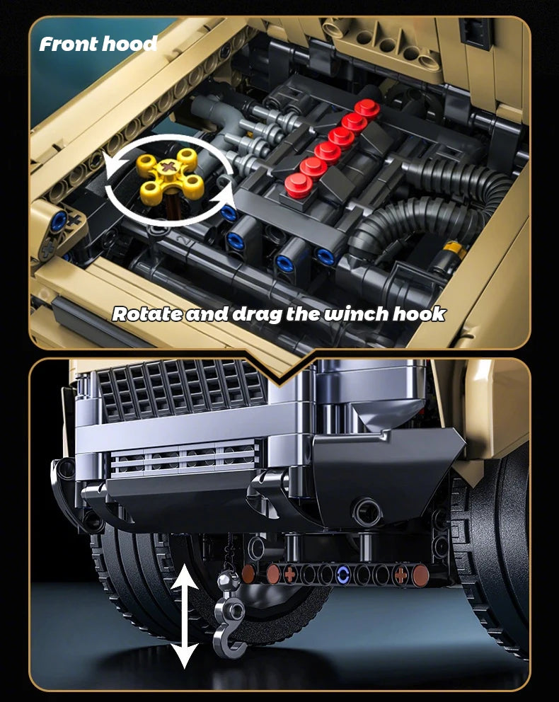 KAVOWORLD 3 Colors DIY Outdoor Off-Road Racing Truck Blacks Kits 1:8 Building Technical Pickup Car Bricks Toys For Family Party