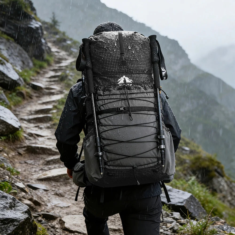 Night Cat Internal-frame Hiking Backpcack: 50L / 60L / 70L Roll Top Lightweight Travel Backpack with Rain Cover for Men Women Hiking Camping Backpacking