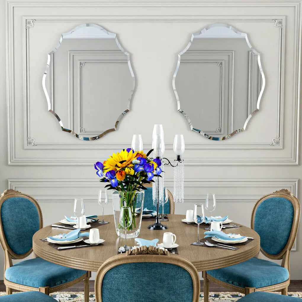 LUVODI Frameless Wall Mirror with Beveled Edge for Living Room Decor