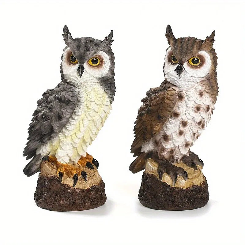 Resin Bionic Owl Figurine Outdoor Garden Porch Courtyard Decor Gift