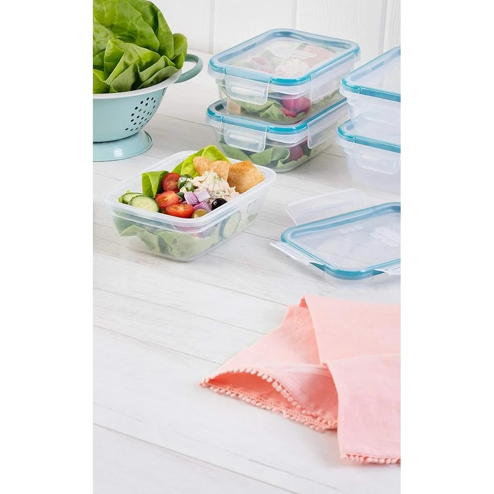 5-Pack Leakproof Airtight Food Storage Containers Set with Write Erase Labels Rectangular Tupperware Meal Prep Dishwasher