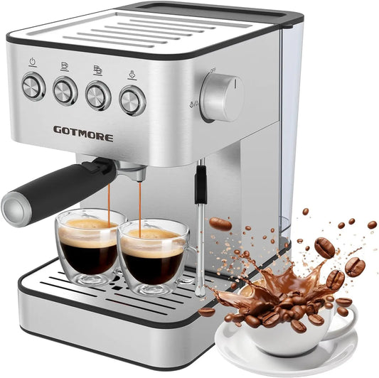 Espresso Coffee Machines, Professional Espresso Machine with Steam Milk Frother Cappuccino & Latte & Americano, Stainless Steel