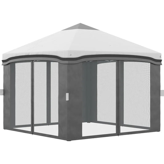 10' x 10' Pop Up Canopy Tent with Netting, Instant Tents for Parties, Height Adjustable, with Wheeled Carry Bag and 4 Sand Bags