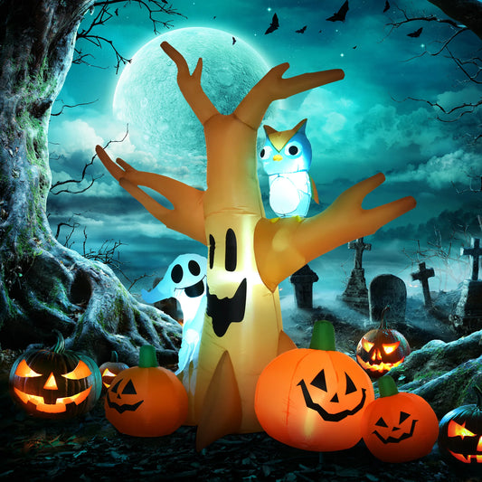 7.5' Cute Decorative Outdoor Halloween Inflatable Creepy Haunted Tree Yard